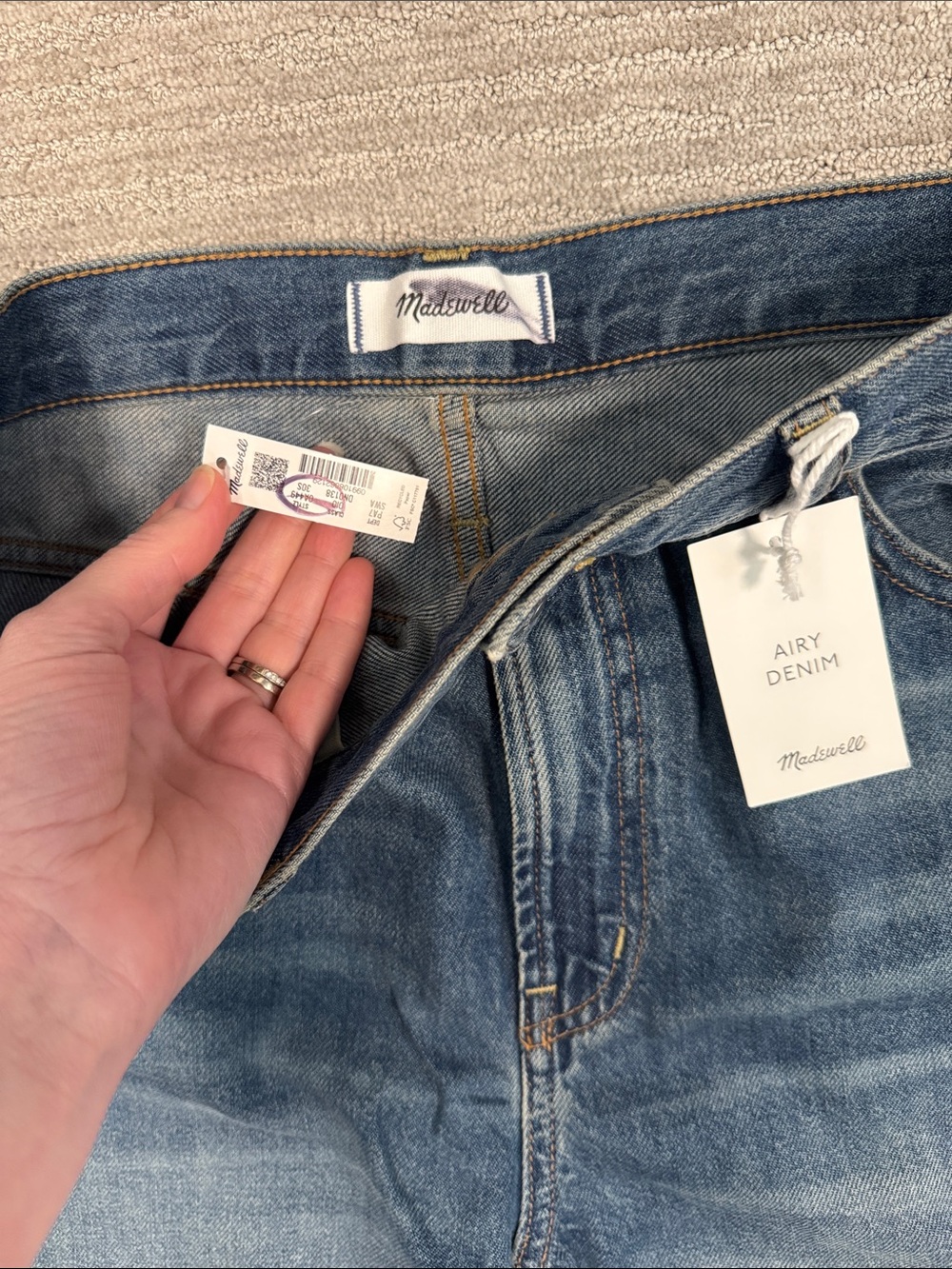 Madewell NWT The Short Perfect Vintage Wide-Leg Crop Jean in Airy Denim Size 30 - Picture 10 of 13
